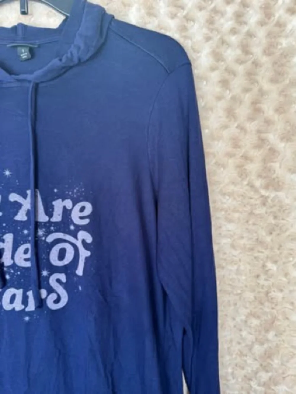 torrid Navy Blue Hoodie Top with 'You Are Made of Stars' Graphic